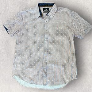 Buttercloth Robert Herjavec Shirt Mens XL Geometric Short Sleeve Designer